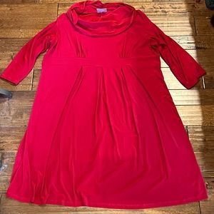 Avenue 22W red cowl neck dress, EUC.